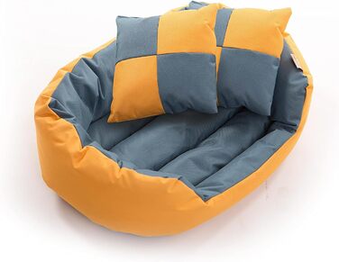 Килимок для собак та котів ESTEXO: м'яке ліжко-кошик з антиковзким покриттям, 65x50x20 см, бежевий