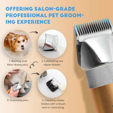 Електрична машинка для стрижки собак CGOLDENWALL 400W – професійна, акумуляторна, з набором насадок 3мм+6мм, 5 годин роботи, тиха (<50db), запобігає заплутування шерсті