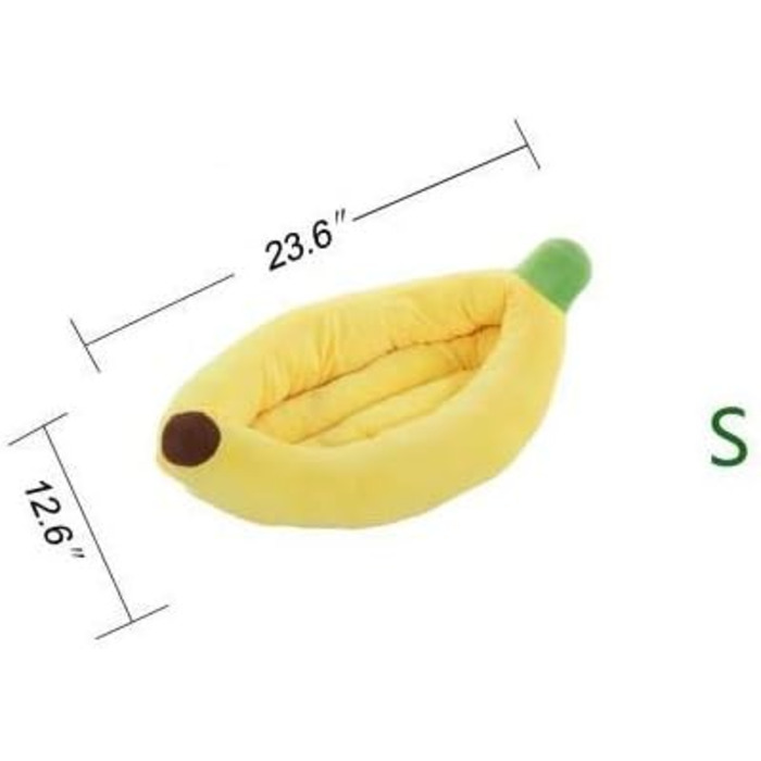 SILICUTE Ліжко для собак і котів, банан, знімна подушка, м’яке, пране