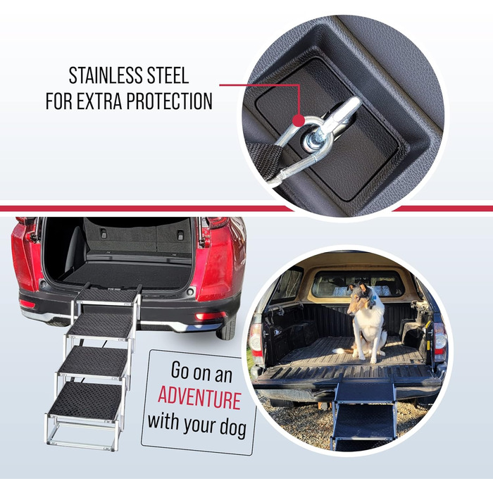 Сходинка для собак, алюмінієва, компактна, для великих собак, SUV, авто, вантажівки, з антиковзким покриттям