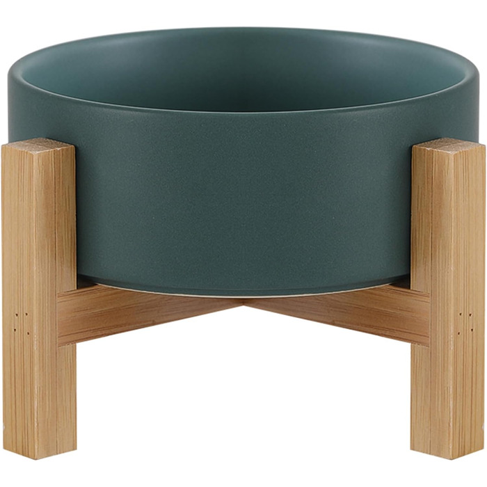 Миска для кота, миска для корму кота, миска для кота з підставкою, піднята миска для котів, миска для собак, керамічна миска для котів та собак, 400 мл, зелена