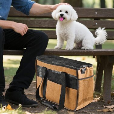 Транспортна сумка для собак та котів Duroecsain | Зручна сумка з кишенями для прогулянок, подорожей та відпочинку на природі (помаранчевий)