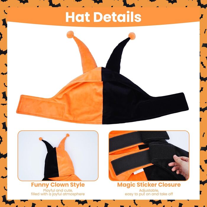 Костюм клоуна для собак Lelepet на Halloween, Cosplay, для свят, оранжевий, розмір M