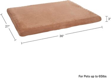 Ортопедичне ліжко для домашніх тварин PETMAKER, піна, 68,6x91,4 см, колір глина