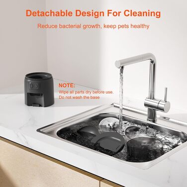 Автоматичний кормушка для котів Balimo 3L з Wi-Fi, керування через додаток, для собак та котів, чорний