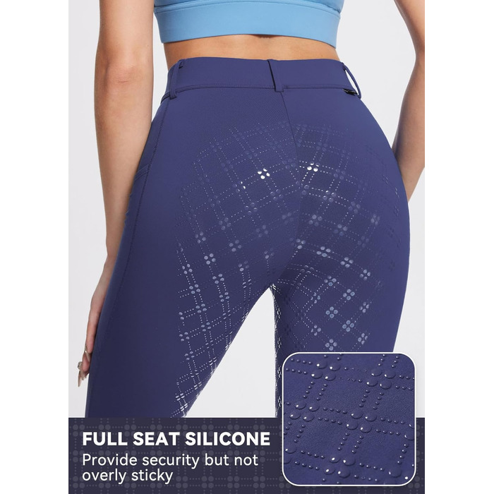 Жіночі зимові штани для їзди верхи Baeaf з флісу, з вобезом, з кишенями на блискавці (M, Navy)