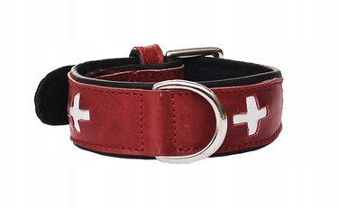 Шкіряний нашийник SWISS XL, червоний
