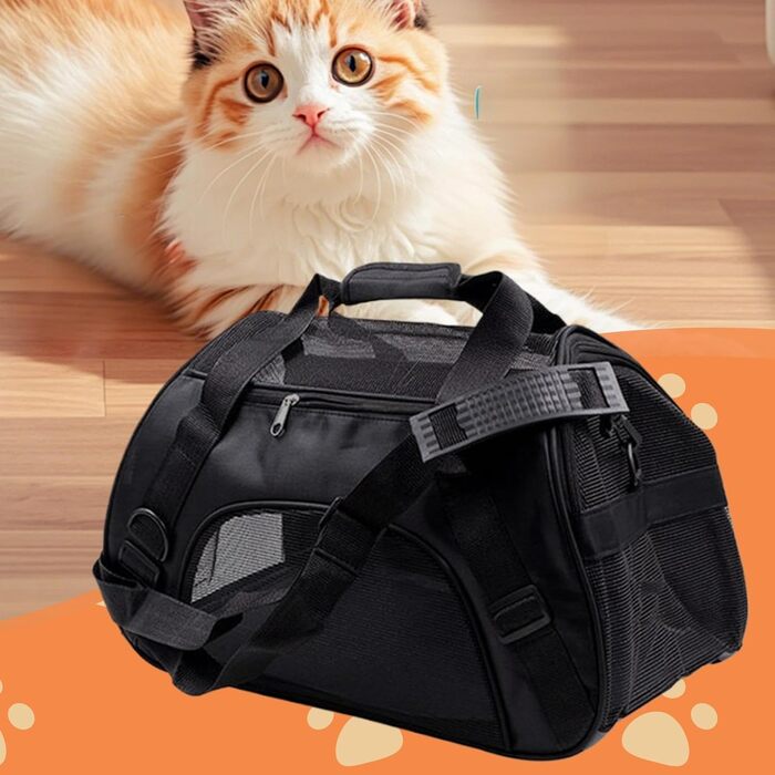 Транспортна переноска для собак та котів, складана, з регульованими плечовими ременями, розмір M