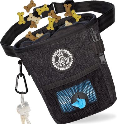 Футляр для ласощів для собак Hund ist König: міцний, компактний, з дозатором для відходів та E-book для тренувань (чорний)