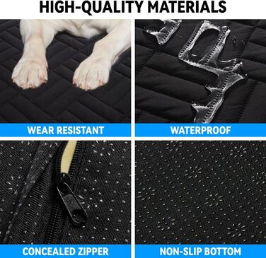 Накидка на сидіння для собак у вантажівку, чорна, з жорстким дном | Автоматичний килимок для тварин