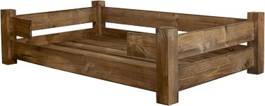 Собачий лежак Kistenkolli Winston XL з дерева (палісандр) з подушкою, 100x60x25 см