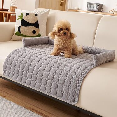 Крісло-ліжко для собак, м'яке, з бортиком, 75x75 см, сірий колір