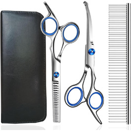 Набір для грумінгу собак Jiasoval 4-в-1: професійні ножиці, сталевий гребінець, сумка, безпечні кінчики