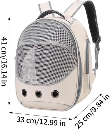 Транспортна сумка для собак та цуценят сірого кольору | З регульованими ремінцями для подорожей, прогулянок, авто та громадського транспорту