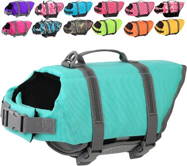 Жилет для плавання собак Doglay, світловідбиваючий, регульований, для малих, середніх та великих собак (M, Синій)