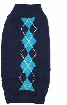 Светр для домашніх тварин Argyle, сірий, розмір L, довжина спини 40,6 см, для тварин до 9 кг