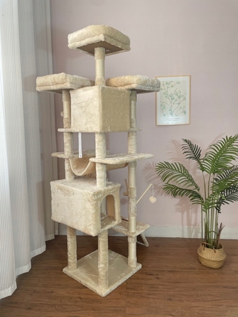 Ігровий комплекс для котів XXL: будинок-вежа з дряпачками, 185 см