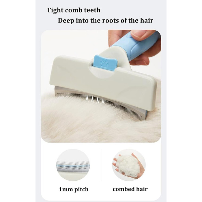 Щітка для собак та котів, для короткої та довгої шерсті, блакитна