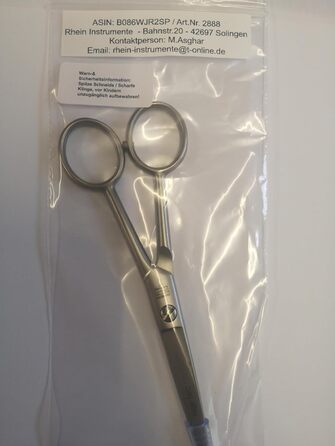 Професійні перукарські ножиці Solinger - ножиці для бороди з мікро-зубчиками, без гачка, нержавіюча сталь, матова обробка, різні довжини (6' - 15,5 см)