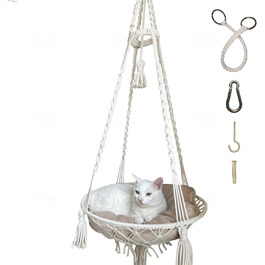 Шоука для котів Parduzi, ручної роботи, натуральний колір, гамак для котів, підвісна лежанка