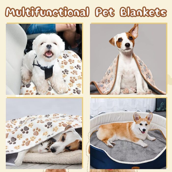 Водонепроникні ковдри для собак YUEPET, 2 шт., 76,2 x 60,9 см (30'x20'), фліс, фланель, для ліжка, дивана, захист від бруду