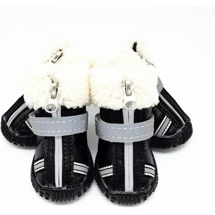 Зимові чоботи для собак - тепла флісова підкладка, водонепроникні, з відбиваючими елементами, антиковзаючі (набір 4 шт., розмір L)