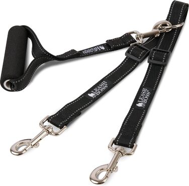 Подвійний повідок для великих собак Leash Boss Duo, регульований, знімна м'яка ручка, світловідбиваючий, не заплутується, для вигулу двох собак одночасно