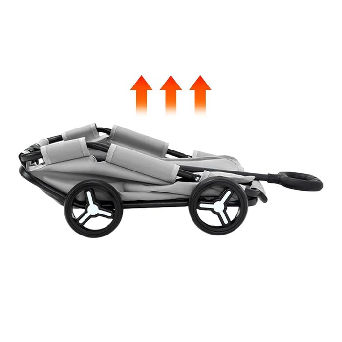 Транспортна візок для тварин Katzenkinderwagen: зручний та легкий візок для котів та собак, сірий | Складаний тролей з 4 колесами