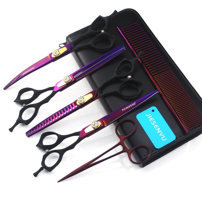 Набір професійних ножиць для грумінгу собак JIESENYU 7.0 дюймів (4 шт.)