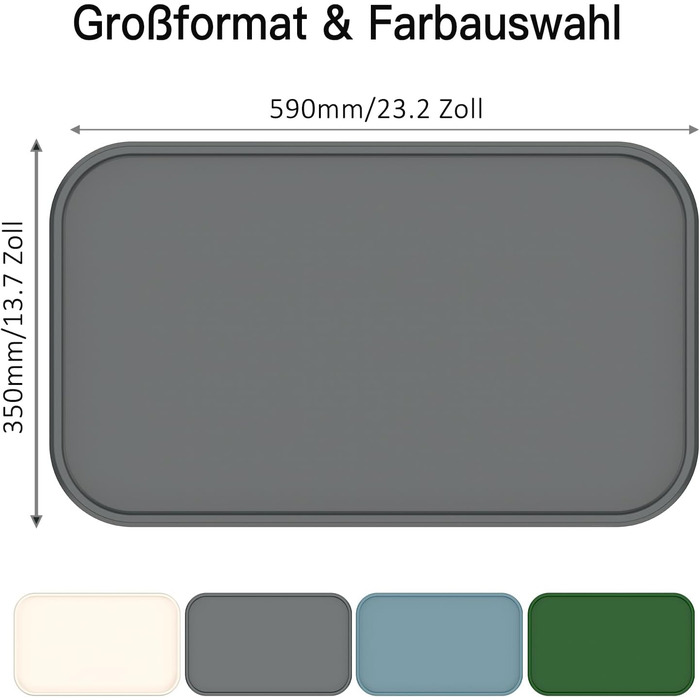 Підкладка під миски для котів та собак, силіконова, з високим бортиком, вологостійка, сіра