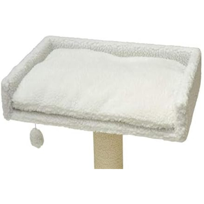 Лежак для котячого дерева Nanook XXL 60x40 см, білий плюш, з подушкою