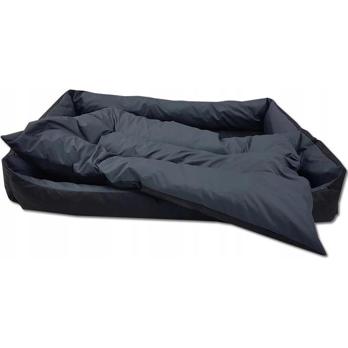 Ліжко для собак великих порід Odolplusz: зручне лежання, 150x105 см, чорний + графітовий сірий