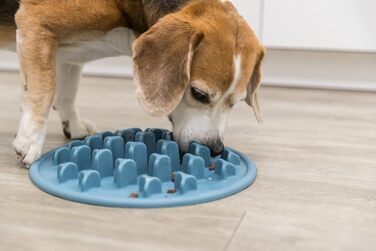 Таця для повільного годування TRIXIE Slow Feeding Anti Schling Matte Pillars, Ø 35 см, блакитна