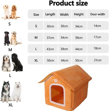 Будинок для собак та котів Galatée: теплий, м'який, з плюшу (XL, помаранчевий)