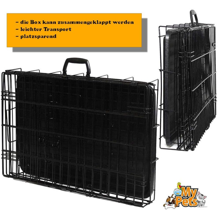 Клітка для собак MYPETS X-Treme Safe з піддоном, для дому та вулиці, 91x60x66 см