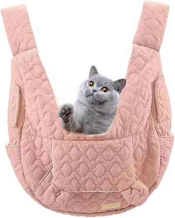 Рюкзак-переноска для собак та котів Ahuuen - Дихаючий, м'який, для маленьких собак, кошенят, цуценят. Підходить для прогулянок, подорожей, кемпінгу, велопоїздок (Рожевий)