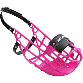 Нашийник-маска для собак AMATHINGS Super Kennel Soft з м'якою накладкою на ніс. Ідеально для вигулу, майданчиків для собак, вольєрів та перегонів (Рожевий)