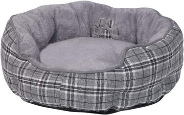 Крісло-лежанка для котів Nobby Komfortbett Classic KAPU, сірий в клітинку, діаметр 50 см, 19 см висота