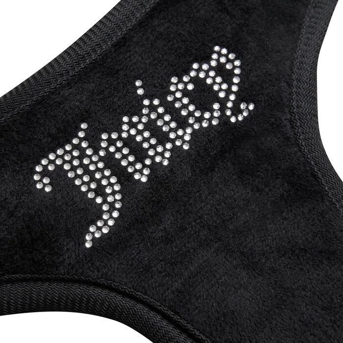 Шлея та повідець Juicy Couture Bling Velours для собак і котів, чорний, розмір S