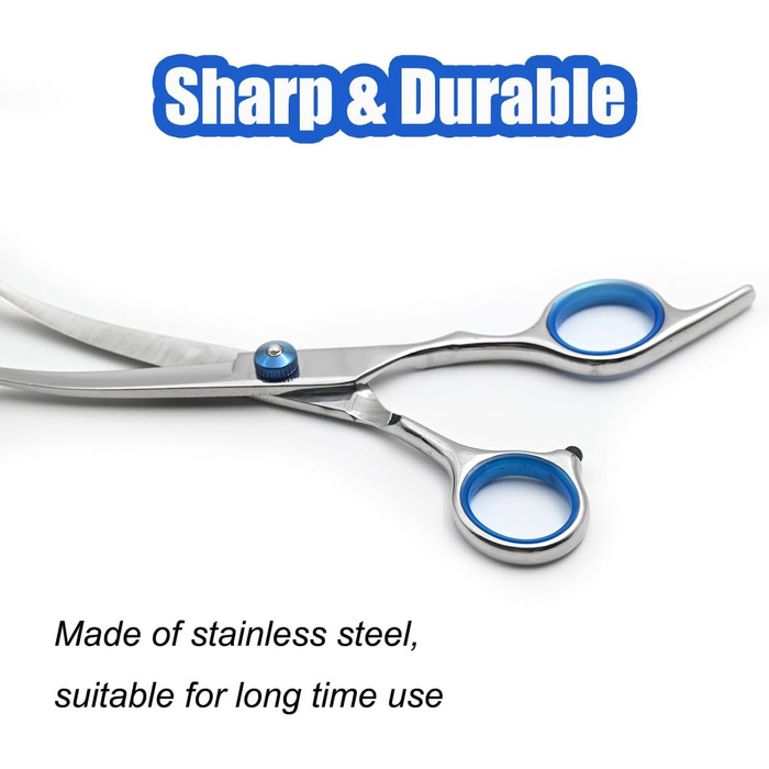 Ножиці для грумінгу собак, нержавіюча сталь, вигнуті ножиці для догляду за тваринами з безпечними закругленими кінцями, для собак та котів