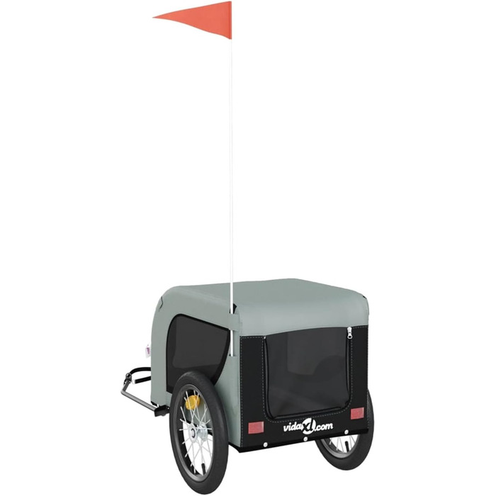 Трейлер для собак Oxford, сіро-чорний, 124x65x66 см, для маленьких собак та котів, модель 94000