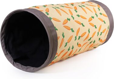 Ігровий тунель Rosewood Snuggles з принтами морквин для кроликів, морських свинок, хорягів та щурів
