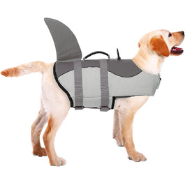 Спасальний жилет для собак ASENKU сірий, S - для плавання, катання на човні