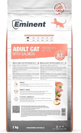 Сухий корм для дорослих котів Eminent Adult Cat з лососем, беззерновий, преміум-класу, 2 кг