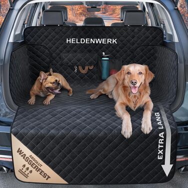 Захист для багажника авто від бруду та подряпин для собак HELDENWERK, чорний, преміум-якість, стежканий, з захистом бокових панелей та краю багажника, водовідштовхувальний, універсальний