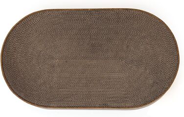 Килимок для кота з гофрокартону Apollo від CanadianCat Company, овальний, горіховий колір, 63 x 35 x 10 см