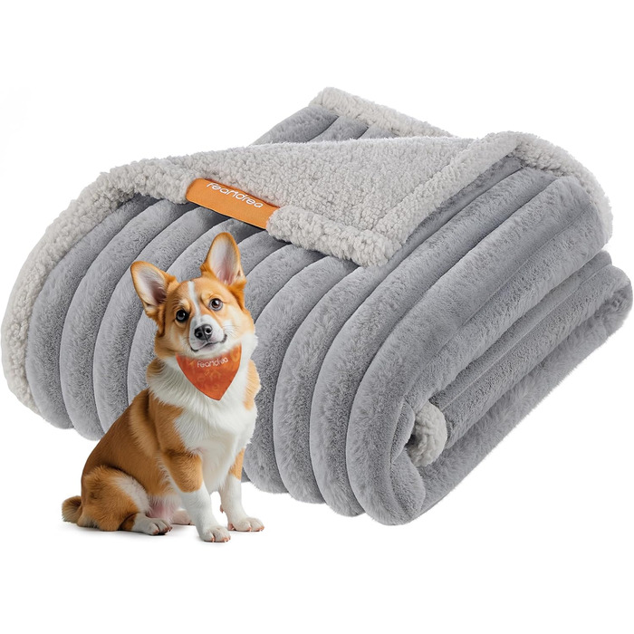 Водонепроникний килимок для собак Feandrea, XL, 152 x 127 см, для середніх та великих собак, двосторонній, можна прати, сірий (PPB036G01)