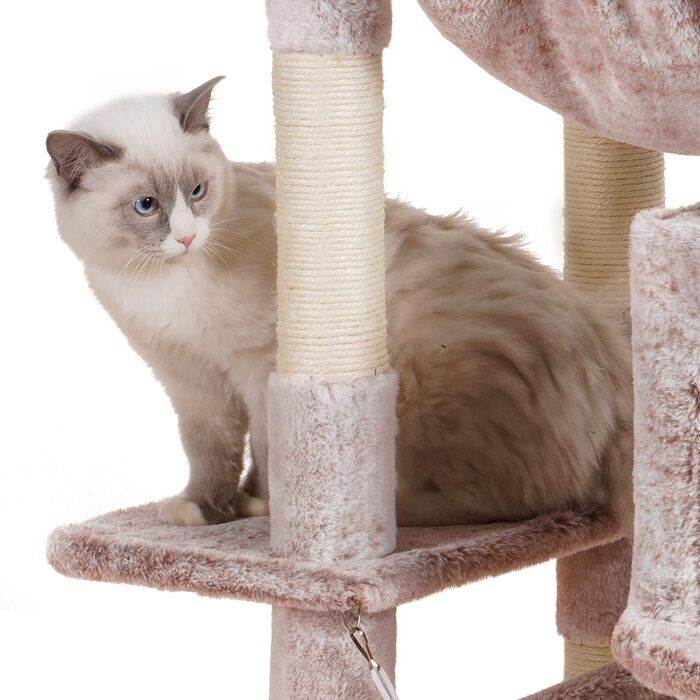 Heybly Muchroom HCT030MU великий котячий комплекс 185,4 см XXL для домашніх котів, меблі для великих котів з м'якою плюшевою перекладиною, зручним кошиком і стовпчиками для дряпання