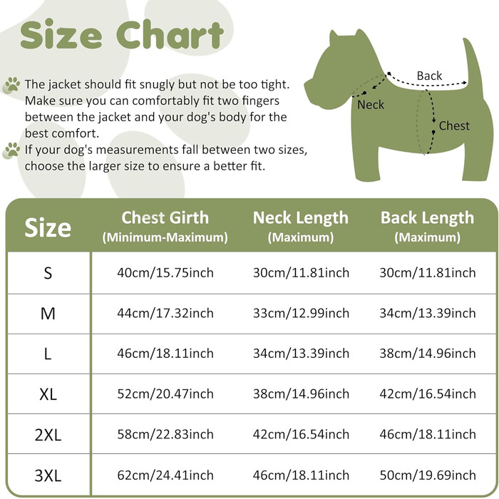 Зимовий одяг для собак: теплий, водонепроникний зимовий одяг з дзвоником, світловідбиваючі смуги, LED-ошийник, для маленьких та середніх собак (зелений, XL)