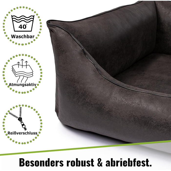 Ортопедичне ліжко для собак маленьких порід, чорне, 70x55 см. Зручне, антиковзне, з штучної шкіри, для дому. Легко миється, сумісне з Google.